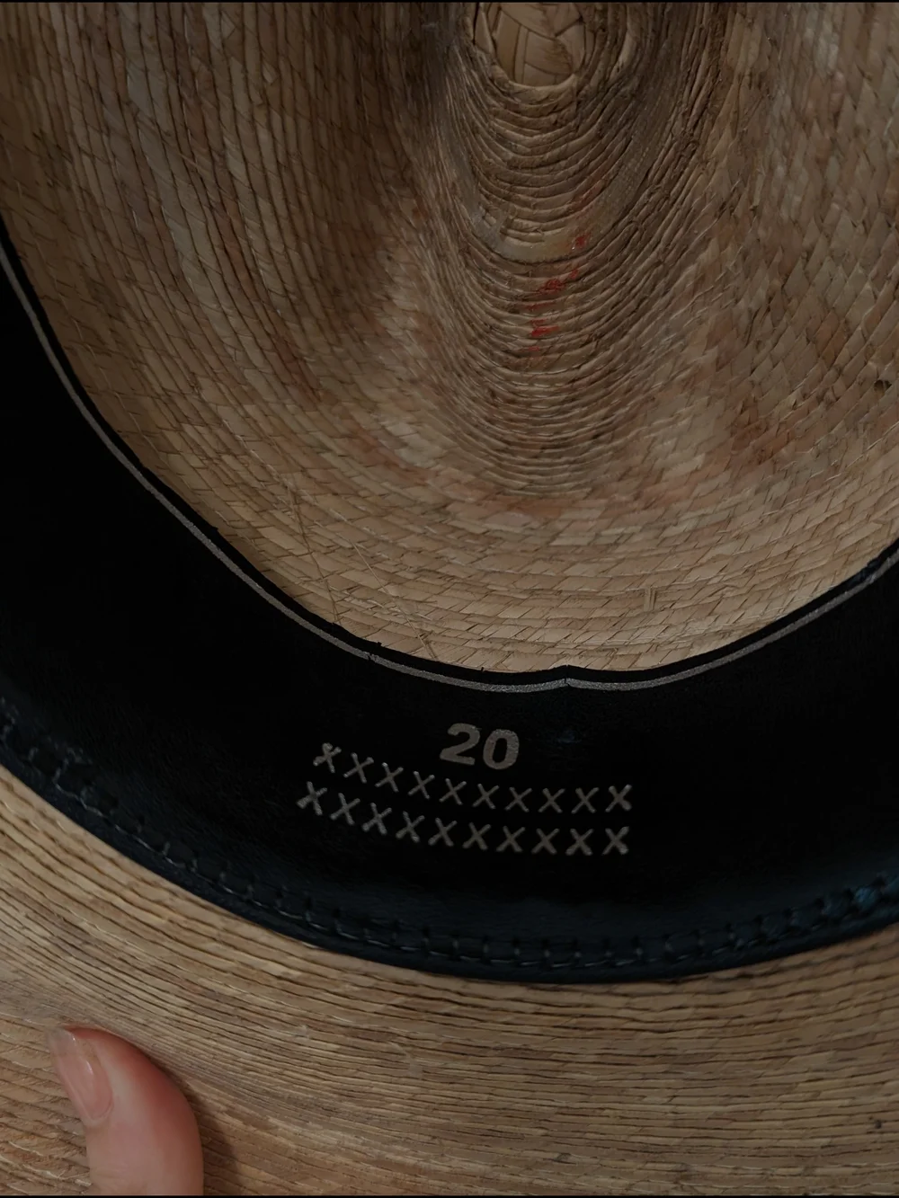 Justin Straw Cowboy Hat with Black Band Size 20